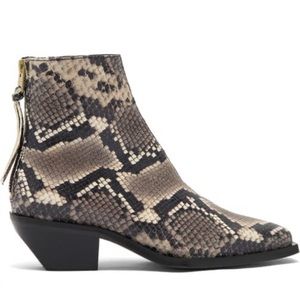 All Saints Lenora Snake Print Booties (Size 7) NWT
